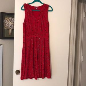 Anthropologie red dress